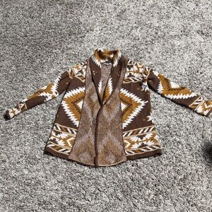 Woven Heart Brown and Cream Knit Sweater